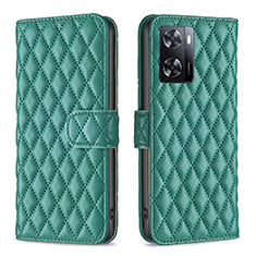 Leather Case Stands Flip Cover Holder B11F for Oppo A77 4G Green