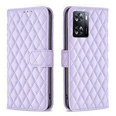 Leather Case Stands Flip Cover Holder B11F for Oppo A77s Purple
