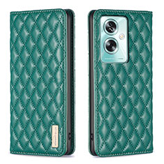 Leather Case Stands Flip Cover Holder B11F for Oppo A79 5G Green