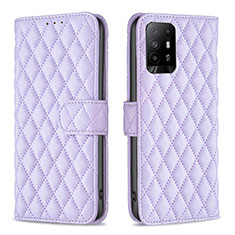 Leather Case Stands Flip Cover Holder B11F for Oppo A94 5G Purple