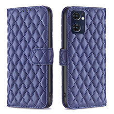 Leather Case Stands Flip Cover Holder B11F for Oppo Find X5 Lite 5G Blue