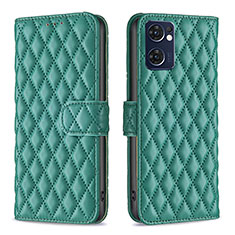 Leather Case Stands Flip Cover Holder B11F for Oppo Find X5 Lite 5G Green