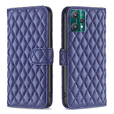 Leather Case Stands Flip Cover Holder B11F for Realme 9 Pro 5G Blue