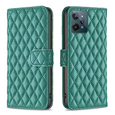 Leather Case Stands Flip Cover Holder B11F for Realme C31 Green