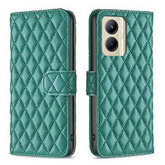 Leather Case Stands Flip Cover Holder B11F for Realme C33 Green