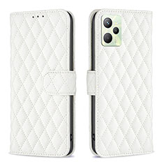 Leather Case Stands Flip Cover Holder B11F for Realme C35 White