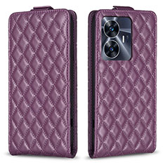 Leather Case Stands Flip Cover Holder B11F for Realme C55 Purple