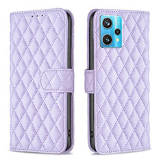 Leather Case Stands Flip Cover Holder B11F for Realme Narzo 50 Pro 5G Purple