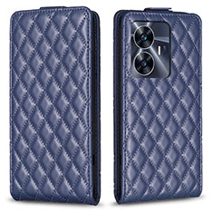 Leather Case Stands Flip Cover Holder B11F for Realme Narzo N55 Blue