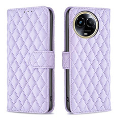 Leather Case Stands Flip Cover Holder B11F for Realme V50 5G Purple