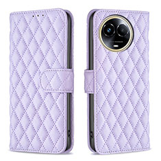 Leather Case Stands Flip Cover Holder B11F for Realme V50s 5G Purple