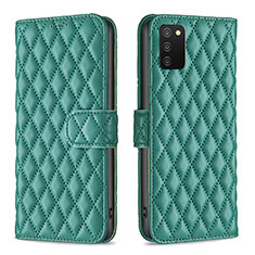 Leather Case Stands Flip Cover Holder B11F for Samsung Galaxy A03s Green