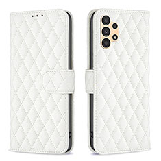 Leather Case Stands Flip Cover Holder B11F for Samsung Galaxy A13 4G White