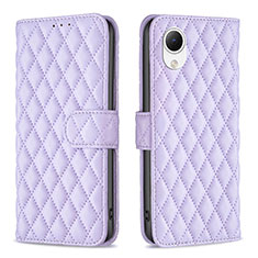 Leather Case Stands Flip Cover Holder B11F for Samsung Galaxy A23 5G SC-56C Purple