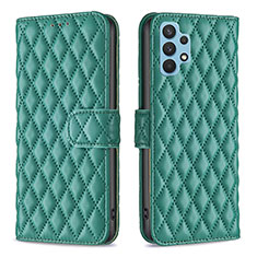 Leather Case Stands Flip Cover Holder B11F for Samsung Galaxy A32 4G Green