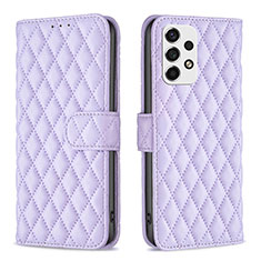 Leather Case Stands Flip Cover Holder B11F for Samsung Galaxy A53 5G Purple