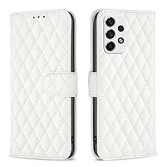 Leather Case Stands Flip Cover Holder B11F for Samsung Galaxy A53 5G White