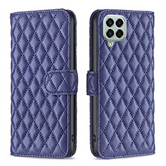 Leather Case Stands Flip Cover Holder B11F for Samsung Galaxy M33 5G Blue