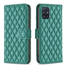 Leather Case Stands Flip Cover Holder B11F for Samsung Galaxy M40S Green