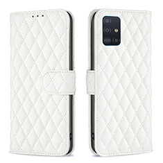 Leather Case Stands Flip Cover Holder B11F for Samsung Galaxy M40S White