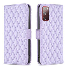 Leather Case Stands Flip Cover Holder B11F for Samsung Galaxy S20 FE 4G Purple