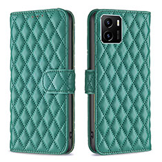 Leather Case Stands Flip Cover Holder B11F for Vivo Y01A Green