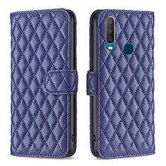 Leather Case Stands Flip Cover Holder B11F for Vivo Y11 Blue