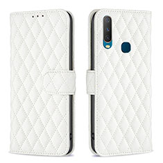 Leather Case Stands Flip Cover Holder B11F for Vivo Y11 White