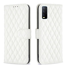 Leather Case Stands Flip Cover Holder B11F for Vivo Y12A White