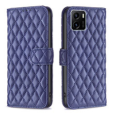 Leather Case Stands Flip Cover Holder B11F for Vivo Y15C Blue