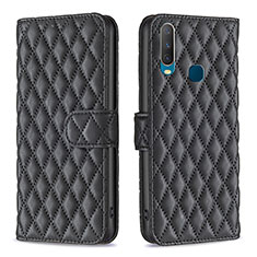 Leather Case Stands Flip Cover Holder B11F for Vivo Y3 Black