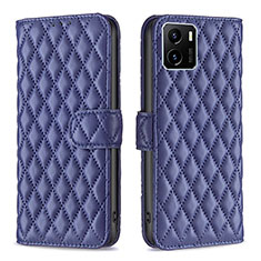 Leather Case Stands Flip Cover Holder B11F for Vivo Y32t Blue