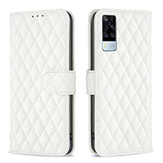 Leather Case Stands Flip Cover Holder B11F for Vivo Y53s NFC White