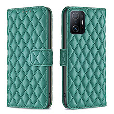 Leather Case Stands Flip Cover Holder B11F for Xiaomi Mi 11T 5G Green