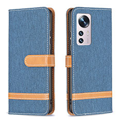 Leather Case Stands Flip Cover Holder B11F for Xiaomi Mi 12X 5G Sky Blue