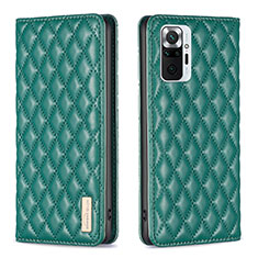 Leather Case Stands Flip Cover Holder B11F for Xiaomi Redmi Note 10 Pro Max Green