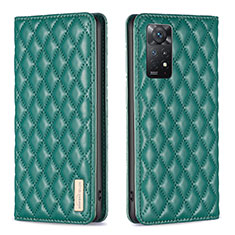 Leather Case Stands Flip Cover Holder B11F for Xiaomi Redmi Note 11 Pro 4G Green