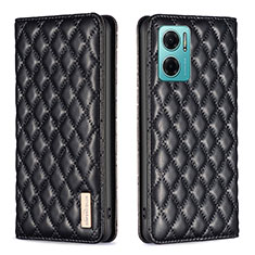 Leather Case Stands Flip Cover Holder B11F for Xiaomi Redmi Note 11E 5G Black