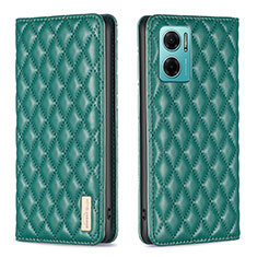 Leather Case Stands Flip Cover Holder B11F for Xiaomi Redmi Note 11E 5G Green