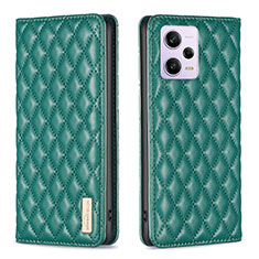 Leather Case Stands Flip Cover Holder B11F for Xiaomi Redmi Note 12 Explorer Green