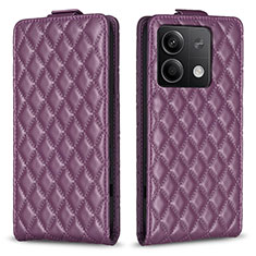 Leather Case Stands Flip Cover Holder B11F for Xiaomi Redmi Note 13 5G Purple