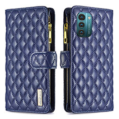 Leather Case Stands Flip Cover Holder B12F for Nokia G11 Blue