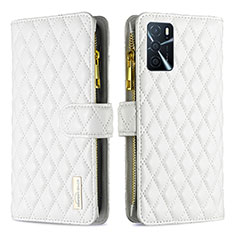 Leather Case Stands Flip Cover Holder B12F for Oppo A16s White