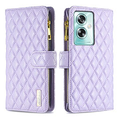 Leather Case Stands Flip Cover Holder B12F for Oppo A2 5G Purple