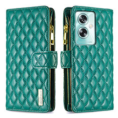 Leather Case Stands Flip Cover Holder B12F for Oppo A79 5G Green