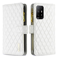 Leather Case Stands Flip Cover Holder B12F for Oppo A95 5G White