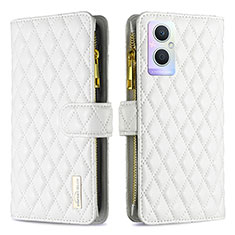 Leather Case Stands Flip Cover Holder B12F for Oppo F21s Pro 5G White