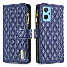 Leather Case Stands Flip Cover Holder B12F for Oppo K10 4G Blue