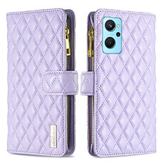 Leather Case Stands Flip Cover Holder B12F for Oppo K10 4G Purple