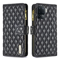 Leather Case Stands Flip Cover Holder B12F for Oppo Reno5 Lite Black